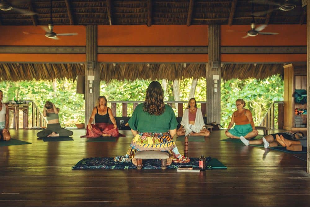 Group workshop in a garden setting