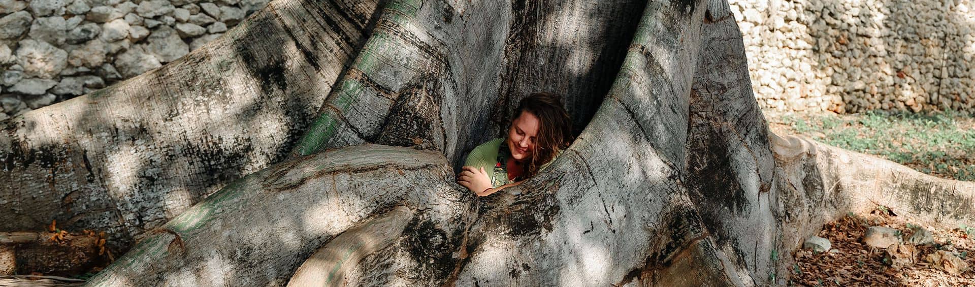 Harriet sitting in a large tree